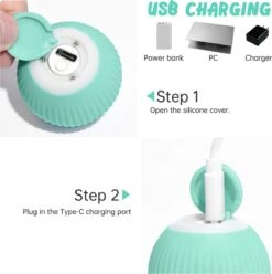 Merkloos EYSS Slimme Bal / Huisdier Speelgoedbal / Kattenspeeltje / Zelfrollende Kattenbal / Smart Rollende Bal / Oplaadbare Speeltje Voor Poesjes /Katten -Merkloos Winkel 1194x1200 8