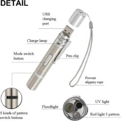 Merkloos Laserpen - Daily Accessoires - USB Oplaadbaar - Kattenspeeltjes - Laserlampje - 7 Verschillende Standen - RVS Zilver - Zaklamp - UV Lamp – Kattenspeelgoed -Merkloos Winkel 1195x1200 9