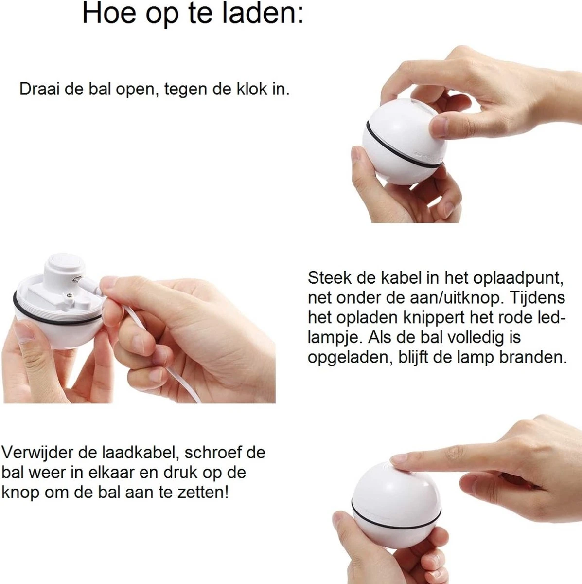 Catchit!® Interactieve Zelfrollende Bal Katten - Kattenspeeltjes - Inclusief USB Kabel En Staartjes - Kattenspeelgoed - Smart - Grijs 6 Catchit!® Interactieve Zelfrollende Bal Katten - Kattenspeeltjes - Inclusief USB Kabel En Staartjes - Kattenspeelgoed - Smart - Grijs - Afbeelding 6