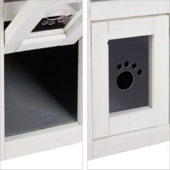 Relaxdays Kattenhuis Buiten - Groot Kattenhok Binnen - Hoog Kattenmeubel Grijs Hout - Tuin -Merkloos Winkel 1198x1200 9