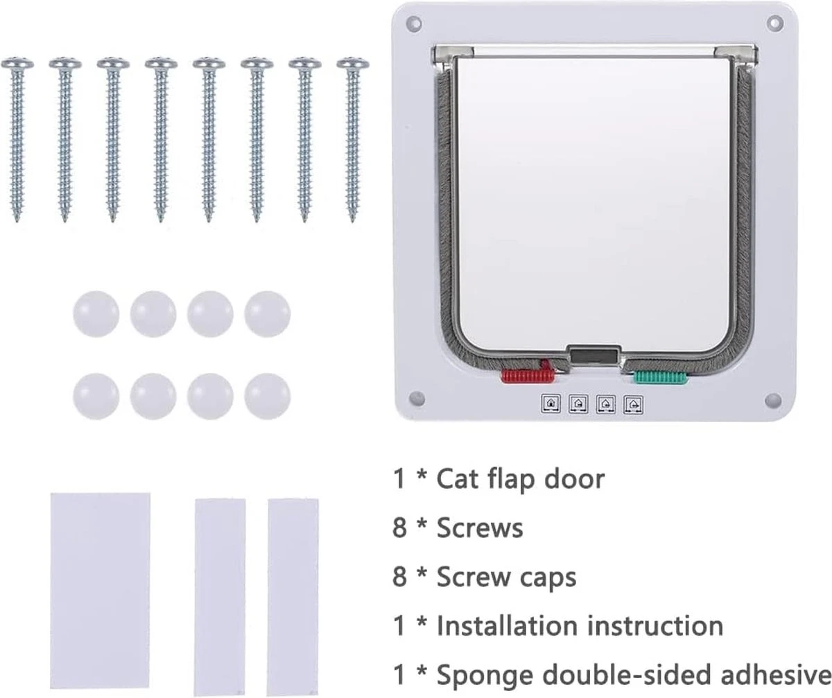 DOWO® - Kattenklep - Kattenluik - Kattenluikje - 4-weg Magneetsluiting Huisdierklep, Eenvoudige Installatie Kattendeur Huisdierendeur Aan De Muur, Houten Deur, Upvc Binnendeur, Baksteenwanden, Houten Deuren (M - Buitenmaat 19 X20 Cm) 9 DOWO® - Kattenklep - Kattenluik - Kattenluikje - 4-weg Magneetsluiting Huisdierklep, Eenvoudige Installatie Kattendeur Huisdierendeur Aan De Muur, Houten Deur, Upvc Binnendeur, Baksteenwanden, Houten Deuren (M - Buitenmaat 19 X20 Cm) - Afbeelding 9