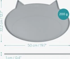 Navaris Siliconen Voederbakmat Voor Katten - Waterdichte Anti-slip Mat Voor Voerbak En Waterbak - 50x32 Cm - In Grijs Kattendesign -Merkloos Winkel 1200x1009 1