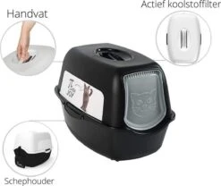 Rotho Kattenbak Bailey Zwart -Merkloos Winkel 1200x1011 2