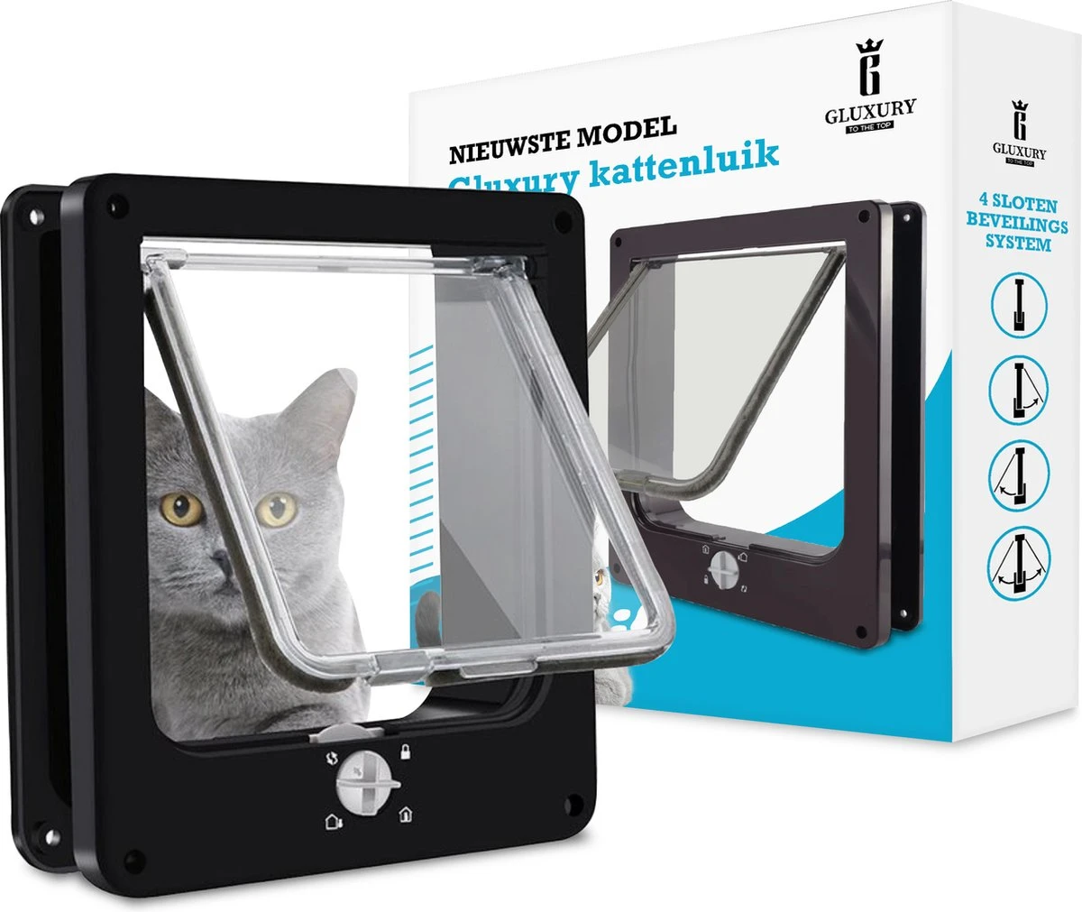 Gluxury Kattenluik Zwart Met Tunnel - 4 Vergrendelingsstanden - Weerbestendig - Binnen En Buiten - Maat L - Nederlandse Handleiding 1 Gluxury Kattenluik Zwart Met Tunnel - 4 Vergrendelingsstanden - Weerbestendig - Binnen En Buiten - Maat L - Nederlandse Handleiding