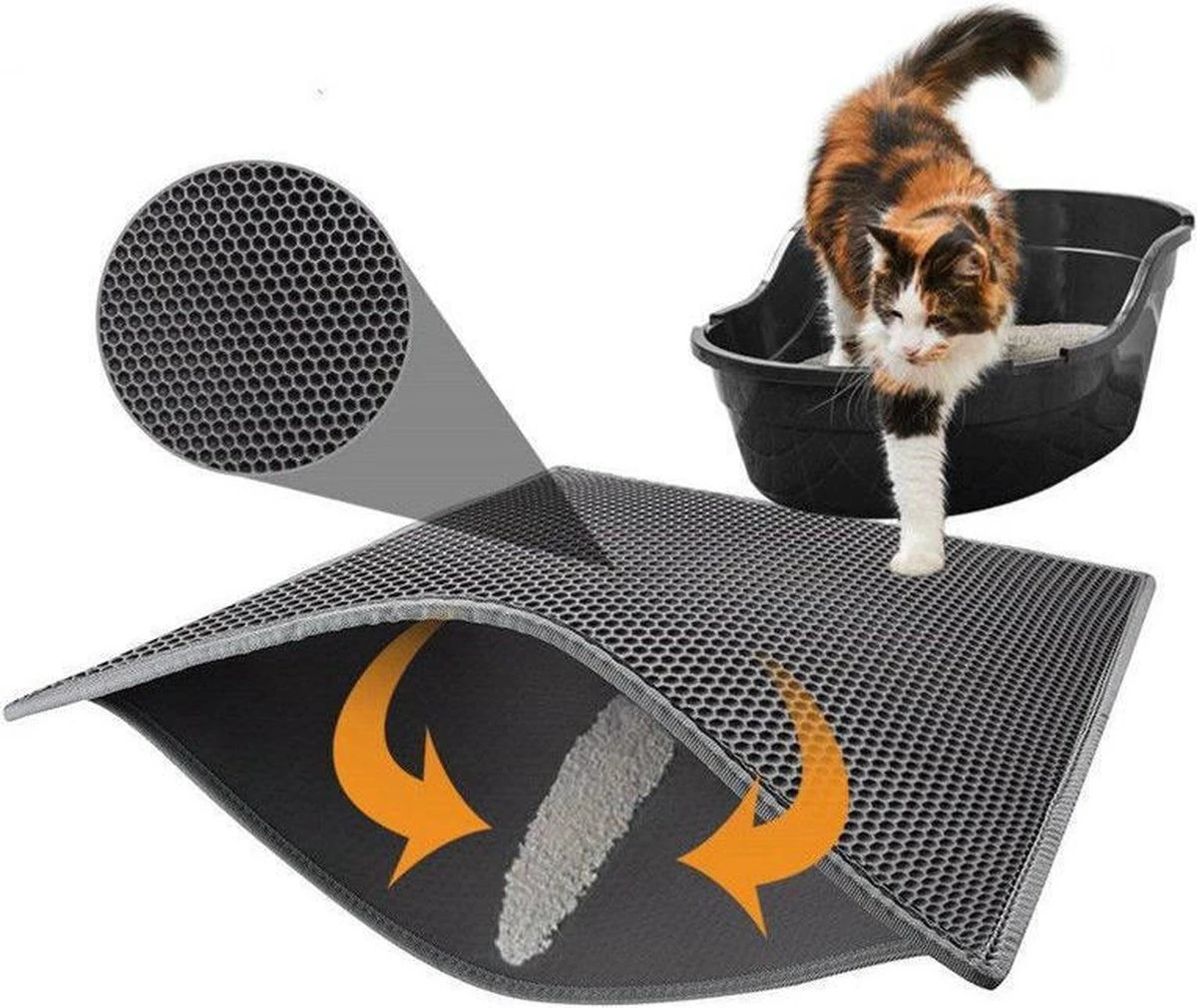 Merkloos Kattenbakmat - Grit Opvanger - 45 X 60 - Waterdicht - Kattenmat Met Filter - Kattenbak Accessoires - Kat Benodigheden - Cat Litter Mat - Dubbele Laag 1 Merkloos Kattenbakmat - Grit Opvanger - 45 X 60 - Waterdicht - Kattenmat Met Filter - Kattenbak Accessoires - Kat Benodigheden - Cat Litter Mat - Dubbele Laag