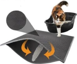 Oorspronkelijke Kattenbakmat, Kattenbak Mat Accessoire, Grit Opvangen, Honinggraad, Katten Mat, Waterdichte Dubbele Laag, Zwart, Urine/water Afstotend, Kat & Kitten, Cat Litter Mat 40x50cm -Merkloos Winkel 1200x1012 3