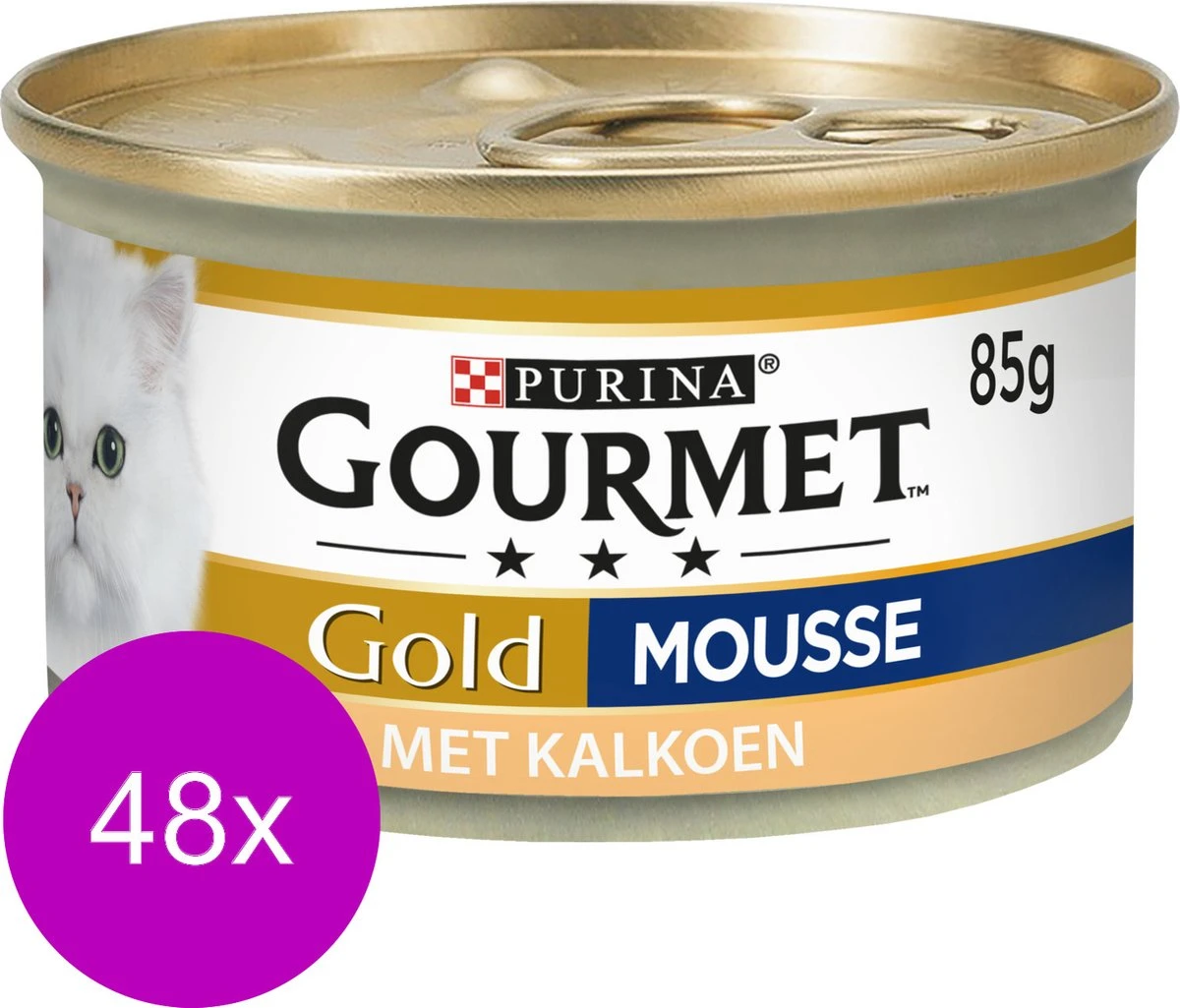 Merkloos Gourmet Gold Mousse Kalkoen - Kattenvoer - 48 X 85 G 2 Merkloos Gourmet Gold Mousse Kalkoen - Kattenvoer - 48 X 85 G - Afbeelding 2