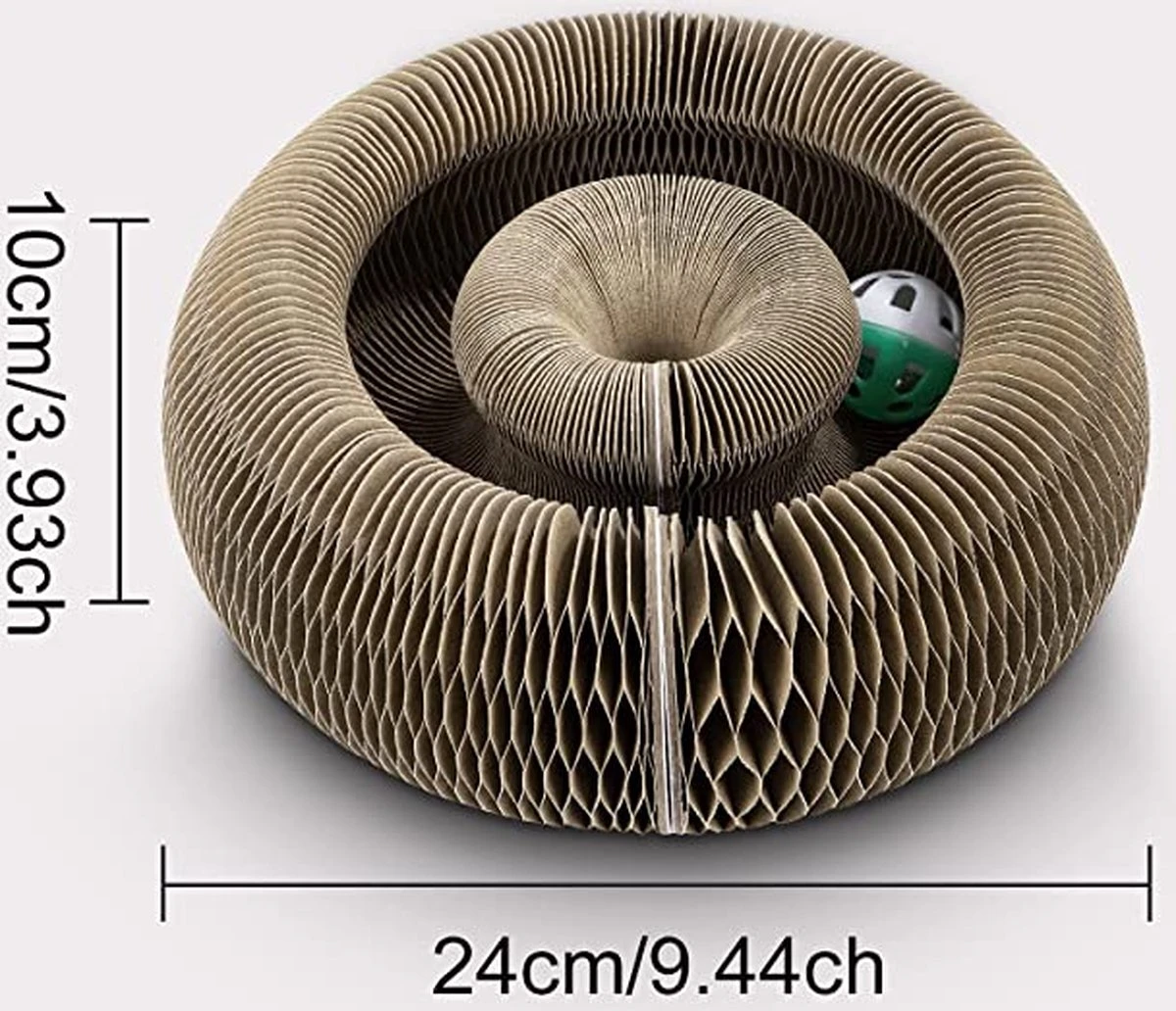 Kattenspeelgoed - Ronde, Opvouwbare En Vervormbare Krabmat Voor Katten Met Bal Met Belletjes Van Golfkartonpapier - Interactief Krabspeelgoed Voor Katten 2 Kattenspeelgoed - Ronde, Opvouwbare En Vervormbare Krabmat Voor Katten Met Bal Met Belletjes Van Golfkartonpapier - Interactief Krabspeelgoed Voor Katten - Afbeelding 2