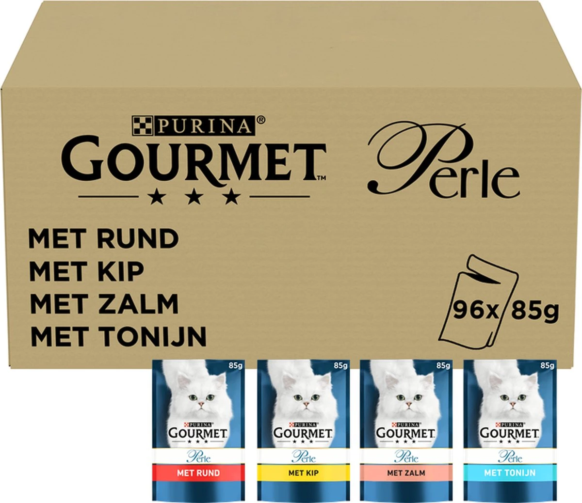 Purina One Gourmet Perle - Kattenvoer - Land En Zee - 96 X 85 Gram 1 Purina One Gourmet Perle - Kattenvoer - Land En Zee - 96 X 85 Gram