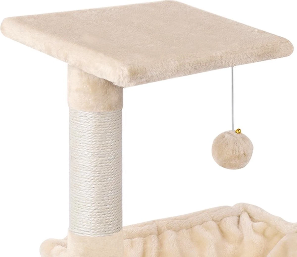 Merkloos MC Star Katten Krabpaal 70cm Krassen Grote Nis En Bal Opgeschort Spelen Schraper Platform Sisal - Beige, 70cm 4 Merkloos MC Star Katten Krabpaal 70cm Krassen Grote Nis En Bal Opgeschort Spelen Schraper Platform Sisal - Beige, 70cm - Afbeelding 4
