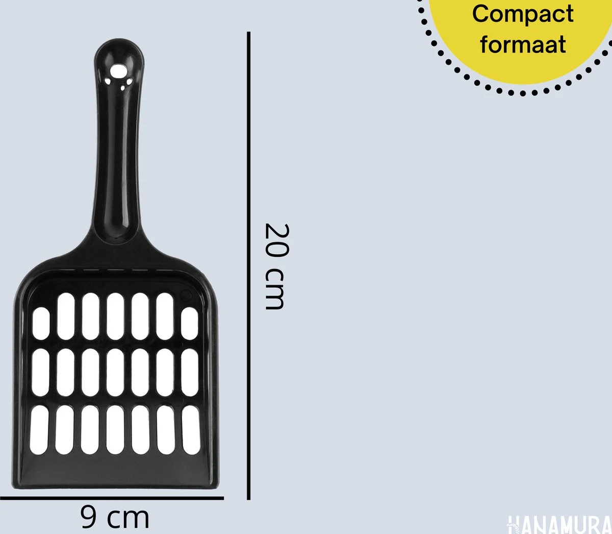Merkloos Kattenbakschepje – Grof – Zwart 2 Merkloos Kattenbakschepje – Grof – Zwart - Afbeelding 2