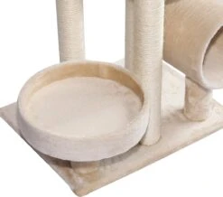 PawHut Kattenboom Kattenkrabboom Speelgoed Tunnel Katten Klimboom Krabboom Beige D30-191 -Merkloos Winkel 1200x1059 4