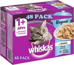 Whiskas 48x85g Ragout Vis - Zalm, Tonijn, Witte Vis -Merkloos Winkel 1200x1064 1