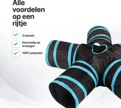 Tavaro Kattentunnel 5 Gangen - Met Speelbal - Kattenspeelgoed - Zwart / Blauw -Merkloos Winkel 1200x1067 2