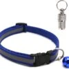Merkloos Kattenhalsband Met Adreskoker En Belletje - Reflecterend - Verstelbaar - 19 / 32 Cm - Halsband Kat - Kattenbandje - Cat - Kitten - Katten Halsband - Donker Blauw