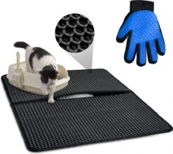 Merkloos Tastelio XXL Kattenbakmat 75x55cm - Groot Kattenbak Mat Met Innovatieve Honingraatstructuur - Dubbele Waterdichte Laag - Katten Bak Mat Met Eenvoudige Reiniging Grit Opvanger -Merkloos Winkel 1200x1071 3