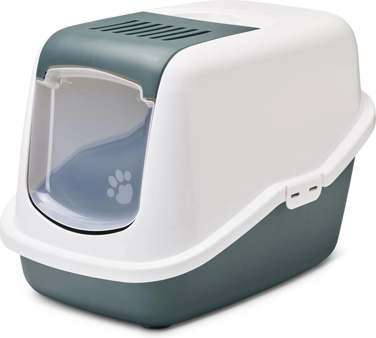 Savic Kattentoilet Nestor Nordic 56x39x38.5 Cm - Kattenbak - Groen&Wit 1 Savic Kattentoilet Nestor Nordic 56x39x38.5 Cm - Kattenbak - Groen&Wit