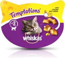 Whiskas Temptations Kattensnacks - Kip En Kaas - 8 X 60 Gr -Merkloos Winkel 1200x1080