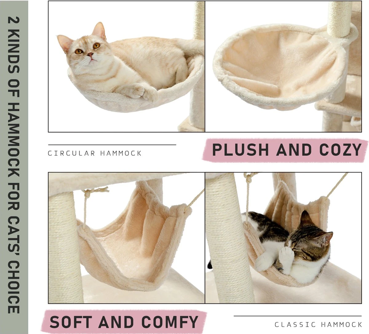 InHarmony - Katten Krab Toren Beige - Kattenkrab Toren - Katten Krabpaal - Krabpaal Kat - Krabpaal - Kattenpaal Krabpaal - Katten Paal Voor Grote Katten En Katten Paal Voor Kleine Katten 3 InHarmony - Katten Krab Toren Beige - Kattenkrab Toren - Katten Krabpaal - Krabpaal Kat - Krabpaal - Kattenpaal Krabpaal - Katten Paal Voor Grote Katten En Katten Paal Voor Kleine Katten - Afbeelding 3