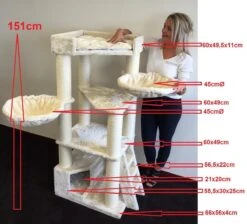 RHRQuality Corner Coon Krabpaal Voor Grote Katten - 60 X 56 X 151 Cm - Crème -Merkloos Winkel 1200x1087 2