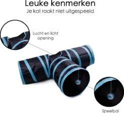 Merkloos Kattentunnel - Opvouwbaar - 3 Gangen - Voor Binnen En Buiten -Merkloos Winkel 1200x1092 5