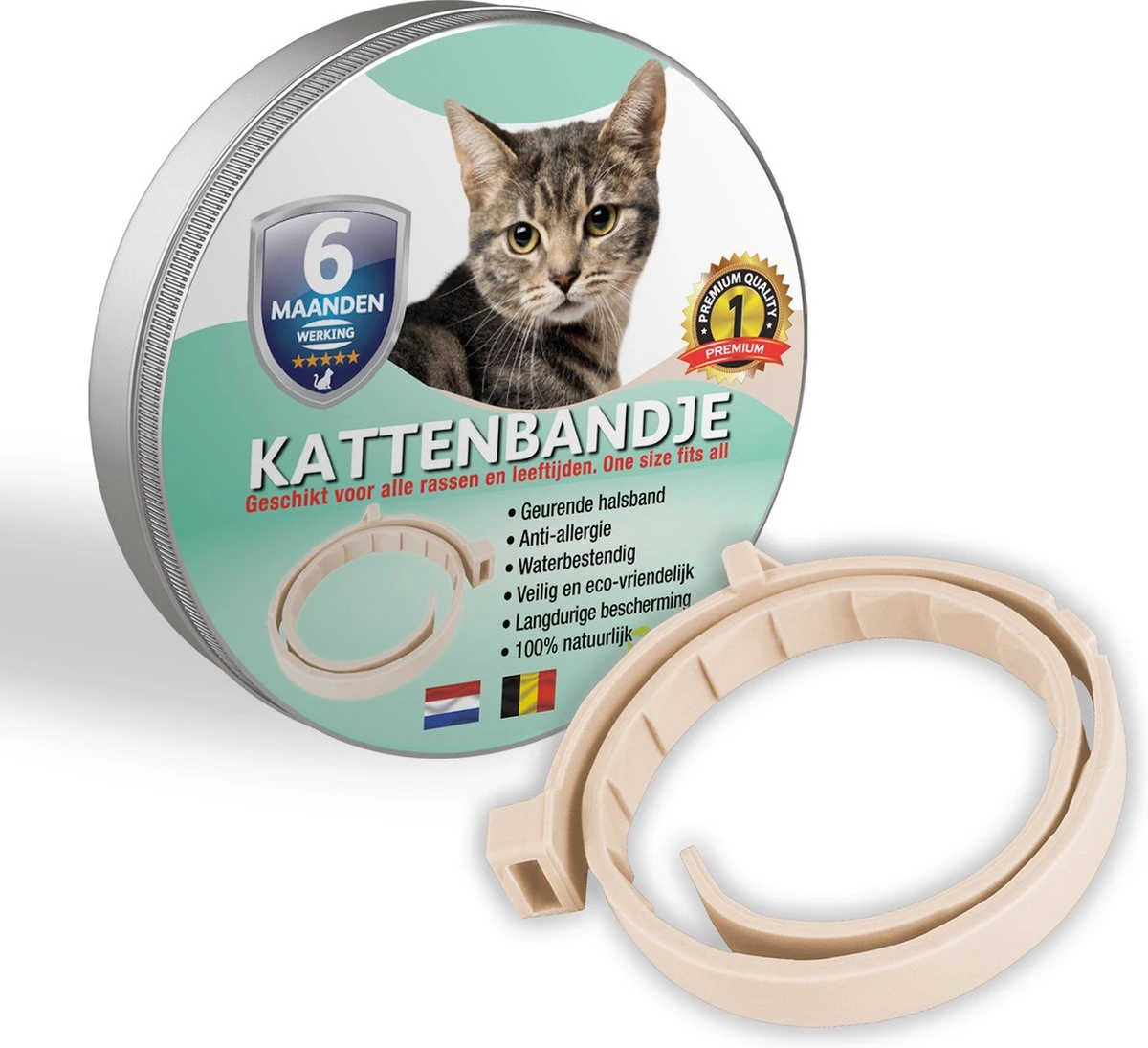 Vlooienband Voor Katten - Creme - 100% Natuurlijk - Zonder Giftige Pesticiden - Vlooien En Teken - Geurhalsband 1 Vlooienband Voor Katten - Creme - 100% Natuurlijk - Zonder Giftige Pesticiden - Vlooien En Teken - Geurhalsband