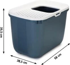 Savic Hop In Kattenbak - Steenblauw/wit -Merkloos Winkel 1200x1102 2