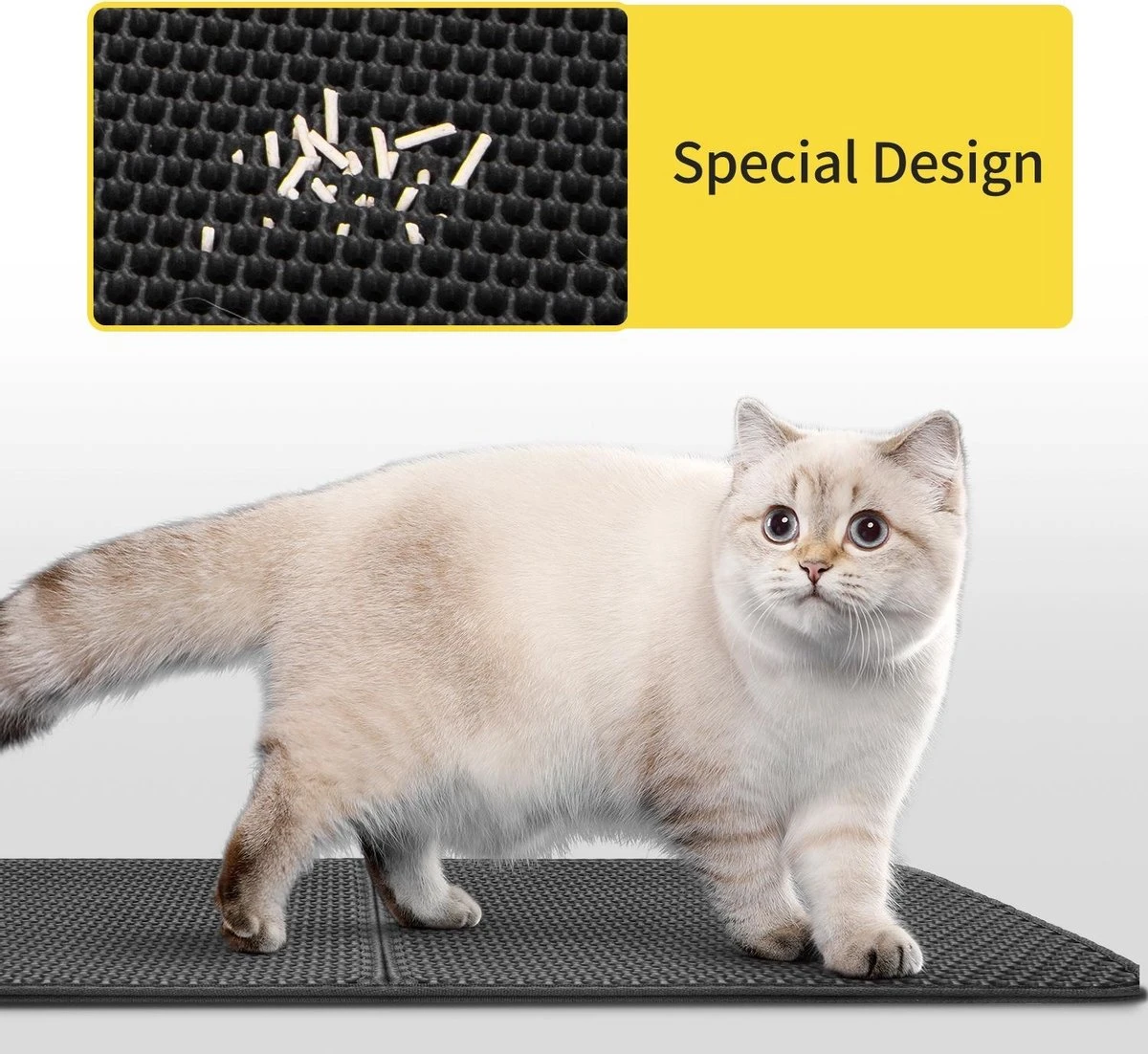 Nobleza Kattenbakmat - Kattenmat Met Filter - Kattenbak Accessoires - Grit Opvanger - 3 Lagen - Waterdicht - 60x45 Cm - Opvouwbaar - Zwart 6 Nobleza Kattenbakmat - Kattenmat Met Filter - Kattenbak Accessoires - Grit Opvanger - 3 Lagen - Waterdicht - 60x45 Cm - Opvouwbaar - Zwart - Afbeelding 6