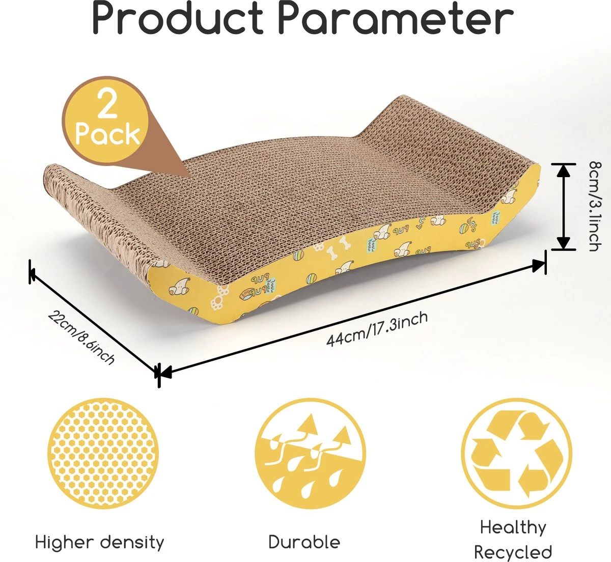 Nobleza 46ZKS - Krabplank Met Catnip - 2 Stuks - 44 X 22 X 12 Cm 8 Nobleza 46ZKS - Krabplank Met Catnip - 2 Stuks - 44 X 22 X 12 Cm - Afbeelding 8