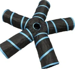 Adori Katten Tunnel 5 Gangen - Kattenspeelgoed - Ø25x50 Cm Zwart