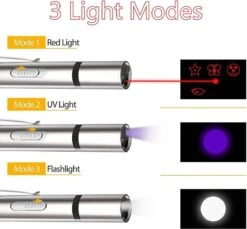 Laserpen - Oplaadbaar Met USB - Rode Laser - RVS Zilver - UV - Zaklamp - LED - Kat - Katten Speeltjes - Kattenspeelgoed - 7 Verschillende Standen -Merkloos Winkel 1200x1114 8