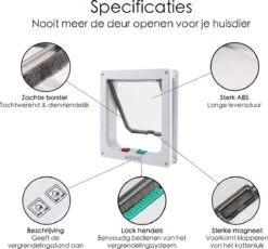 Merkloos Kattenluik - Inclusief Tunnel - 4 Vergendelingsstanden - Wit - Waterdicht - 23 X 25 X 5.5 Cm 14 Merkloos Kattenluik - Inclusief Tunnel - 4 Vergendelingsstanden - Wit - Waterdicht - 23 X 25 X 5.5 Cm -Merkloos Winkel 1200x1117 5