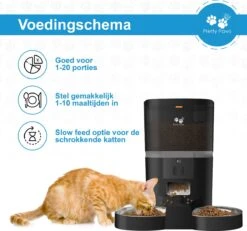 Pretty Paws QQ003 - Wifi Voermachine - Dubbele Voerbakjes - Zwart - Kat - 6L -Merkloos Winkel 1200x1124