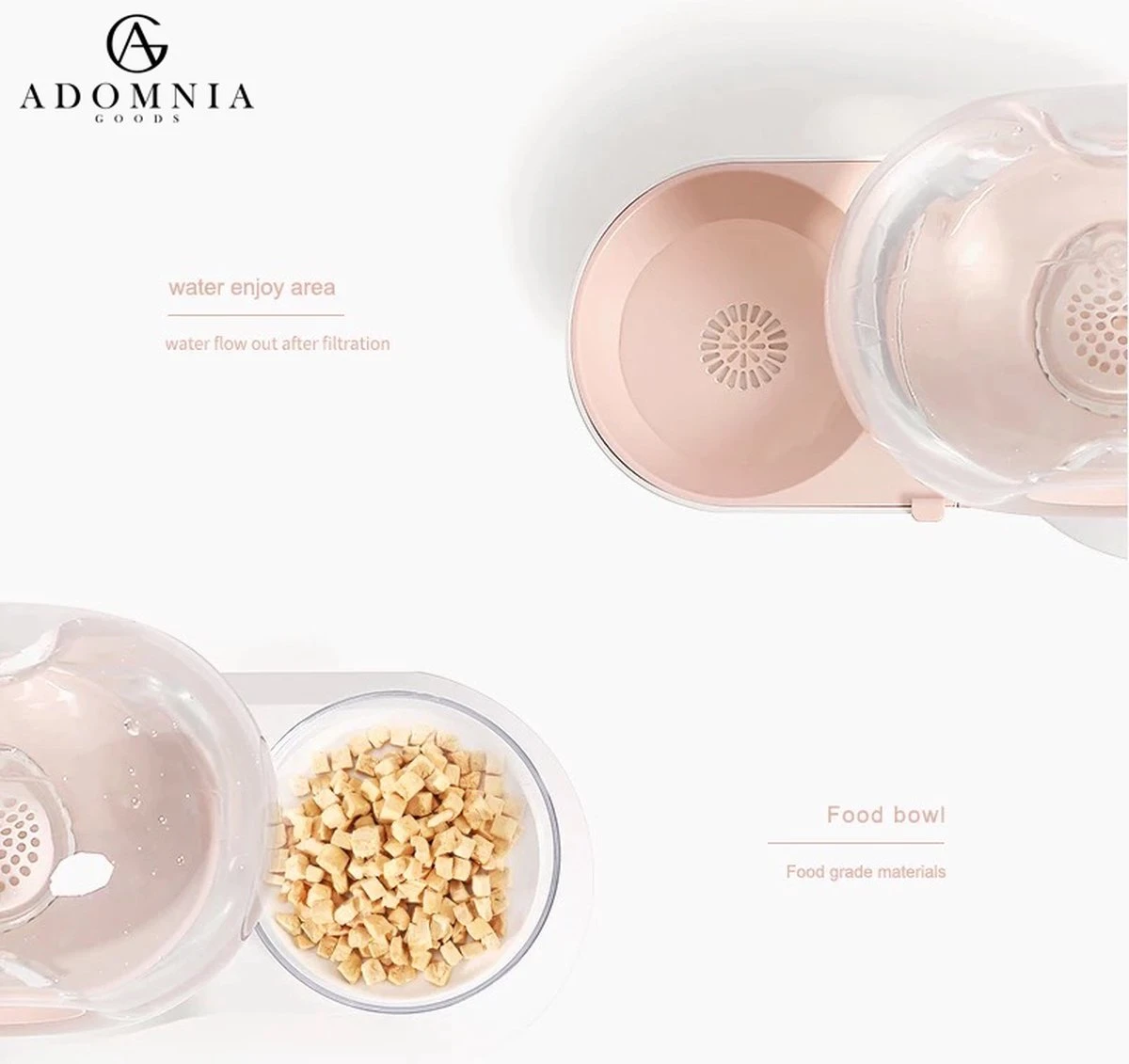 AdomniaGoods - Automatische Katten Voerbak - Antislip Honden Voerbak - Unique Transparant/grijs Design - Altijd Hygiënisch Schoon Water! 2 AdomniaGoods - Automatische Katten Voerbak - Antislip Honden Voerbak - Unique Transparant/grijs Design - Altijd Hygiënisch Schoon Water! - Afbeelding 2