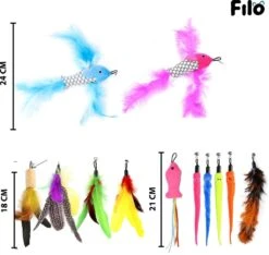 Filo Kattenhengel Set + 12 Kattenspeeltjes – Speelhengels Interactief Kattenspeelgoed – Hengel Kattenspeeltje Kittens - Speelgoed Speelhengel Vis Kat En Kitten -Merkloos Winkel 1200x1137 7