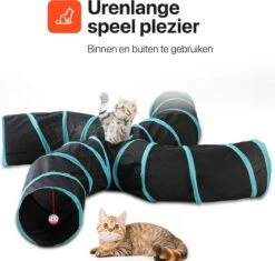 Tavaro Kattentunnel 5 Gangen - Met Speelbal - Kattenspeelgoed - Zwart / Blauw -Merkloos Winkel 1200x1140 5