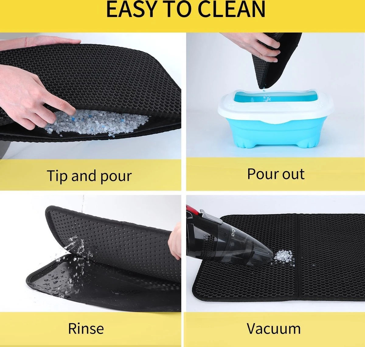 Nobleza Kattenbakmat - Kattenmat Met Filter - Kattenbak Accessoires - Grit Opvanger - 3 Lagen - Waterdicht - 60x45 Cm - Opvouwbaar - Zwart 5 Nobleza Kattenbakmat - Kattenmat Met Filter - Kattenbak Accessoires - Grit Opvanger - 3 Lagen - Waterdicht - 60x45 Cm - Opvouwbaar - Zwart - Afbeelding 5