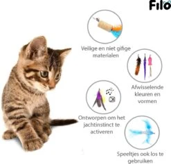 Filo Kattenhengel Set + 12 Kattenspeeltjes – Speelhengels Interactief Kattenspeelgoed – Hengel Kattenspeeltje Kittens - Speelgoed Speelhengel Vis Kat En Kitten -Merkloos Winkel 1200x1153 7