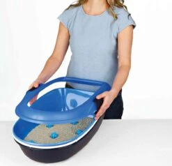 Trixie Berto Kattenbak Open Met Scheidingssyteem Donkergrijs/Blauw - 59X39X22 CM -Merkloos Winkel 1200x1157 4