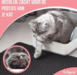 TEBJEN Kattenbakmat – Kattenbak Mat Grit Opvanger - Schoonloop Katten Mat – Dubbele Waterdichte Laag – Uitloopmat Kattenbak – Kattenbak Accessoires - Met Speelgoedmuisje En Schepje - 40x50cm -Merkloos Winkel 1200x1159 41