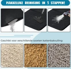 Merkloos Tastelio XXL Kattenbakmat 75x55cm - Groot Kattenbak Mat Met Innovatieve Honingraatstructuur - Dubbele Waterdichte Laag - Katten Bak Mat Met Eenvoudige Reiniging Grit Opvanger -Merkloos Winkel 1200x1160 9