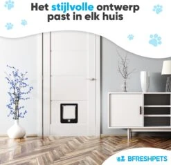 BFreshPets Kattenluik + Massageborstel - Met Tunnel - 4 Vergrendelingsstanden - Weersbestendig - Maat L - Zwart - 27 X 24 Cm -Merkloos Winkel 1200x1163 6