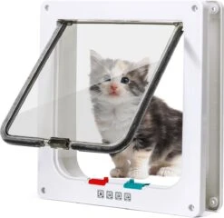 Nobleza Kattenluik Met Tunnel - 4 Vergrendelingsstanden - Weerbestendig - Binnen En Buiten - 20.5 X 19.7 Cm - Maat M - Wit -Merkloos Winkel 1200x1164 6