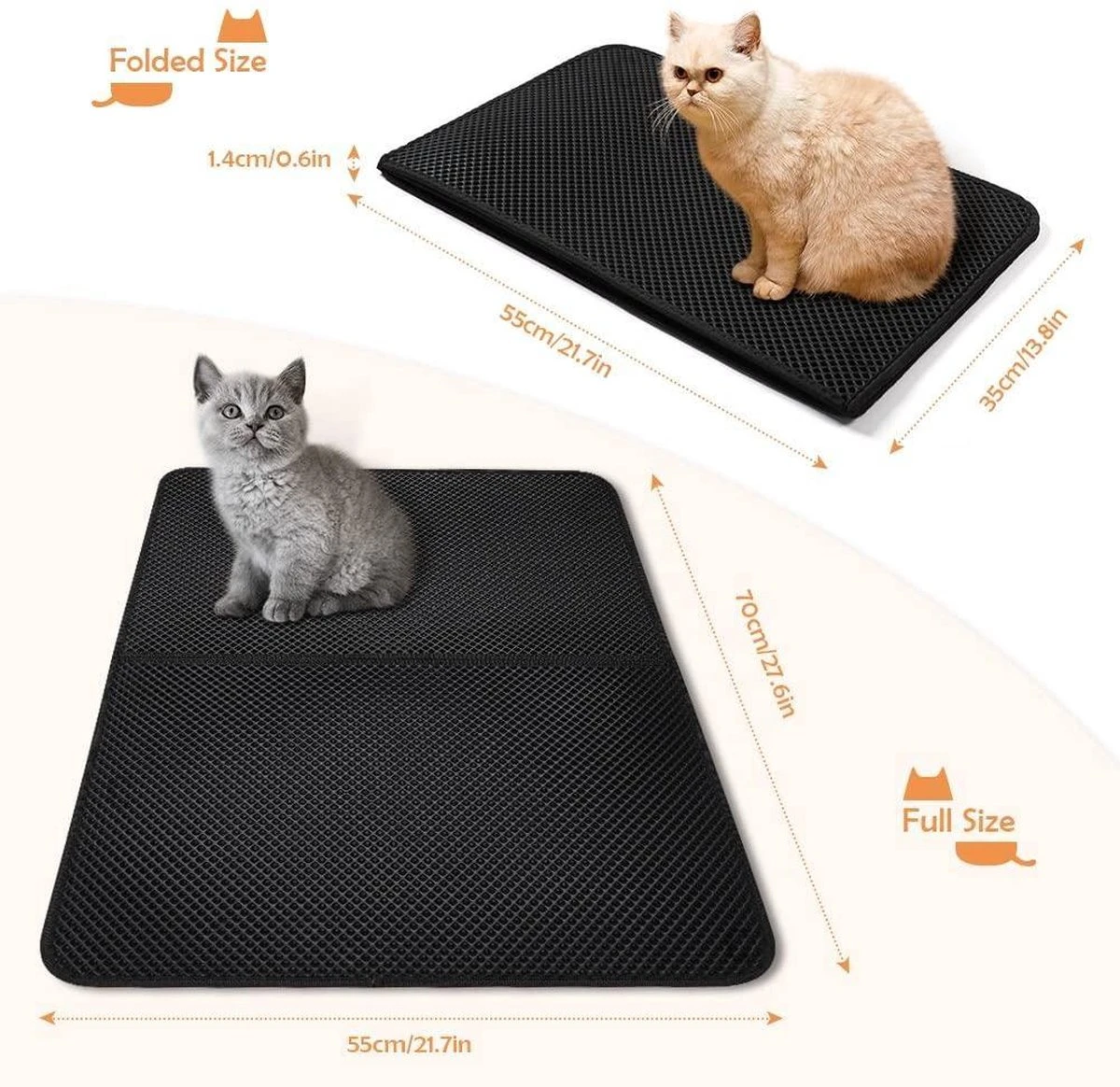 Nobleza Kattenbakmat - Kattenmat Met Filter - Kattenbak Accessoires - Grit Opvanger - 3 Lagen - Waterdicht - 60x45 Cm - Opvouwbaar - Zwart 2 Nobleza Kattenbakmat - Kattenmat Met Filter - Kattenbak Accessoires - Grit Opvanger - 3 Lagen - Waterdicht - 60x45 Cm - Opvouwbaar - Zwart - Afbeelding 2