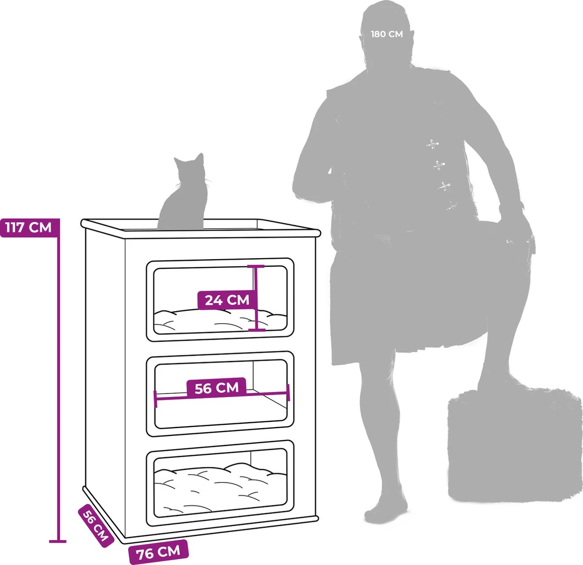 Petrebels Vault 117 Krabton XL - Pepper - 76 X 56 X 117 Cm 5 Petrebels Vault 117 Krabton XL - Pepper - 76 X 56 X 117 Cm - Afbeelding 5