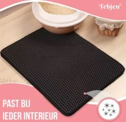 TEBJEN Kattenbakmat – Kattenbak Mat Grit Opvanger - Schoonloop Katten Mat – Dubbele Waterdichte Laag – Uitloopmat Kattenbak – Kattenbak Accessoires - Met Speelgoedmuisje En Schepje - 40x50cm -Merkloos Winkel 1200x1167 10