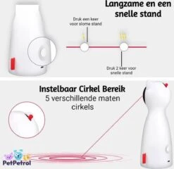 PetPetrol Automatisch Kattenspeeltje – Laser – Kattenlaser - Intelligent Interactief Voor Katten – Laser Kat – 9 Verschillende Standen – Incl. Oplaadkabel – Geruisloze Motor -Merkloos Winkel 1200x1167 5