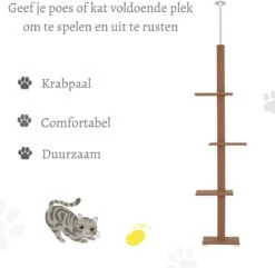 Merkloos Krabpaal In Hoogte Verstelbaar - Kattenkrabpaal - Krabpaal Voor Katten - Kattenspeeltjes - Katten - Bruin - 43L X 27B X 228-260H Cm 11 Merkloos Krabpaal In Hoogte Verstelbaar - Kattenkrabpaal - Krabpaal Voor Katten - Kattenspeeltjes - Katten - Bruin - 43L X 27B X 228-260H Cm -Merkloos Winkel 1200x1170 3