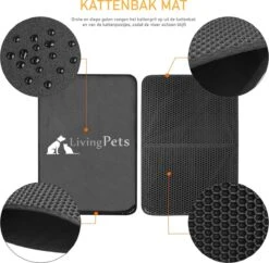 Lavida Home - Kattenbakmat - Grit Opvanger - 45 X 60 Cm - Dubbele Laag & Waterdicht - Katten Mat - Katten Mat Met Opvangruimte Voor Grit - Katten Mat - Kat Benodigdheden - Kitten - Gritmat Voor Poes - Grijs -Merkloos Winkel 1200x1174 14