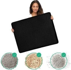 IGOODS - Kattenbakmat Met Filter - 45 X 60 - Waterdicht - Dubbele Laag - Zwart -Merkloos Winkel 1200x1177 6